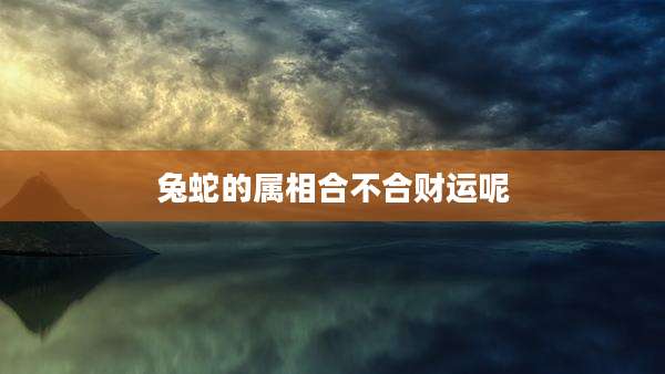 兔蛇的属相合不合财运呢