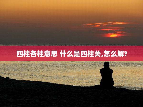 四柱各柱意思 什么是四柱关,怎么解?
