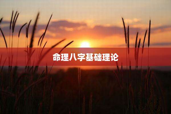 命理八字基础理论