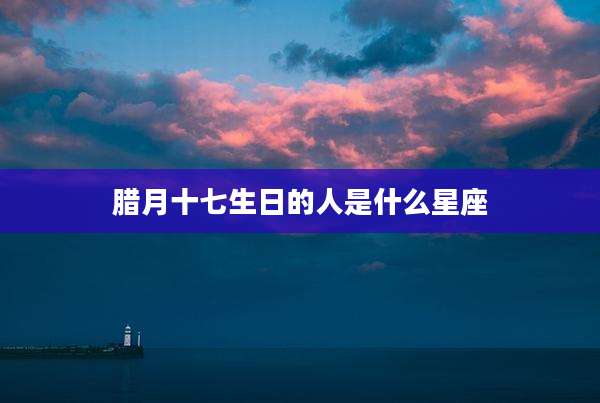 腊月十七生日的人是什么星座