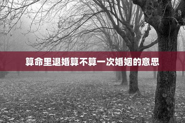 算命里退婚算不算一次婚姻的意思