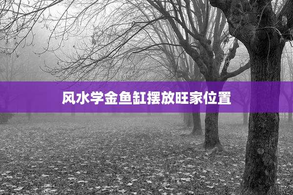 风水学金鱼缸摆放旺家位置