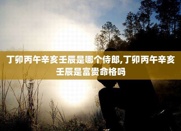 丁卯丙午辛亥壬辰是哪个侍郎,丁卯丙午辛亥壬辰是富贵命格吗