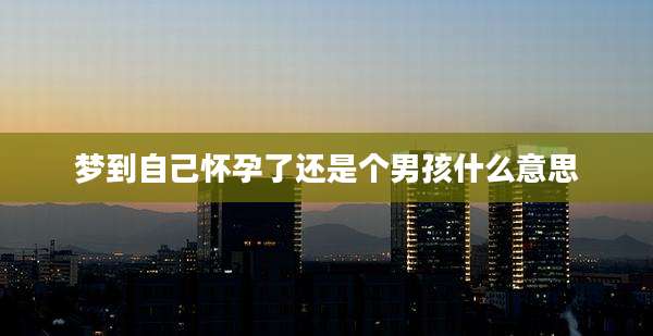 梦到自己怀孕了还是个男孩什么意思