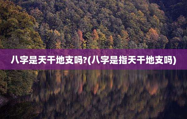 八字是天干地支吗?(八字是指天干地支吗)