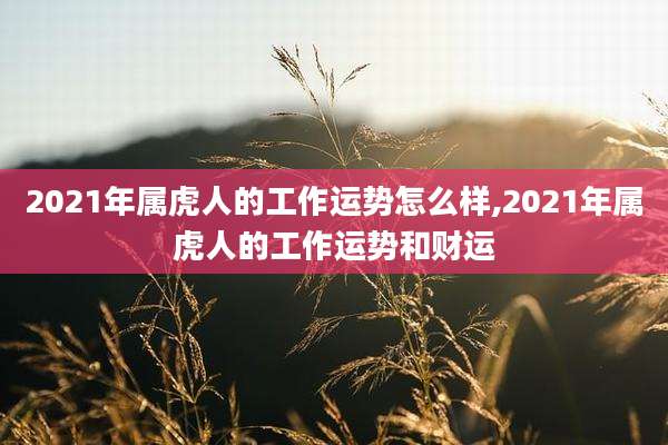 2021年属虎人的工作运势怎么样,2021年属虎人的工作运势和财运