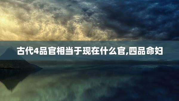 古代4品官相当于现在什么官,四品命妇