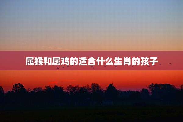 属猴和属鸡的适合什么生肖的孩子