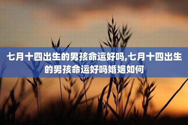 七月十四出生的男孩命运好吗,七月十四出生的男孩命运好吗婚姻如何