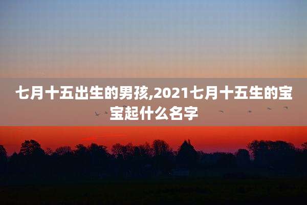七月十五出生的男孩,2021七月十五生的宝宝起什么名字