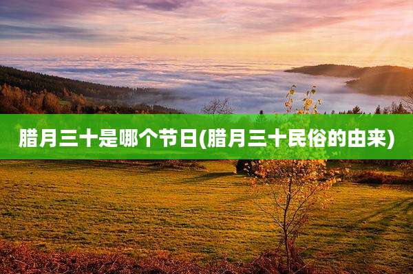 腊月三十是哪个节日(腊月三十民俗的由来)