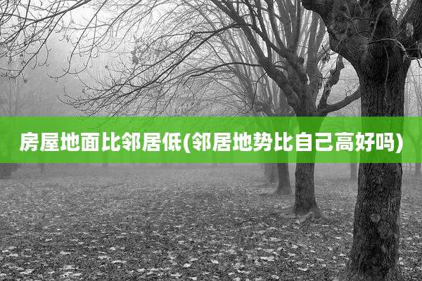 房屋地面比邻居低(邻居地势比自己高好吗)