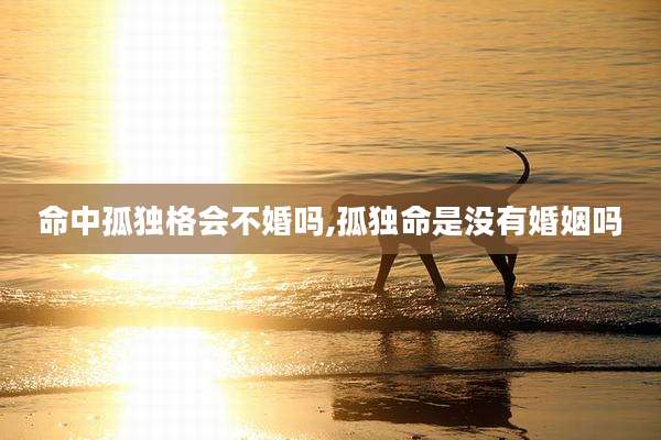 命中孤独格会不婚吗,孤独命是没有婚姻吗