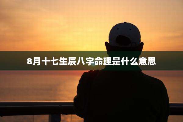 8月十七生辰八字命理是什么意思
