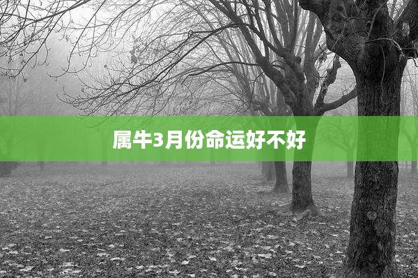 属牛3月份命运好不好