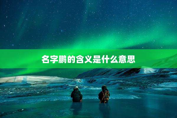 名字鹏的含义是什么意思