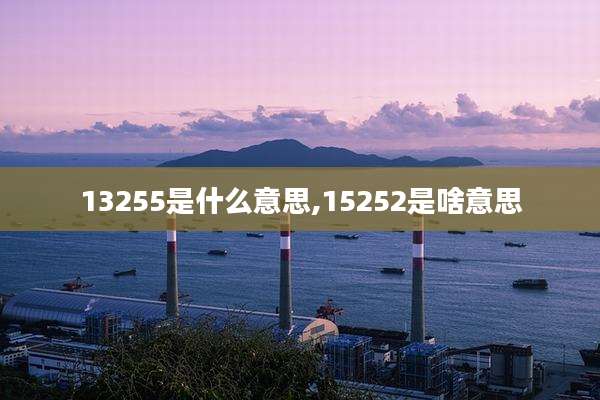 13255是什么意思,15252是啥意思