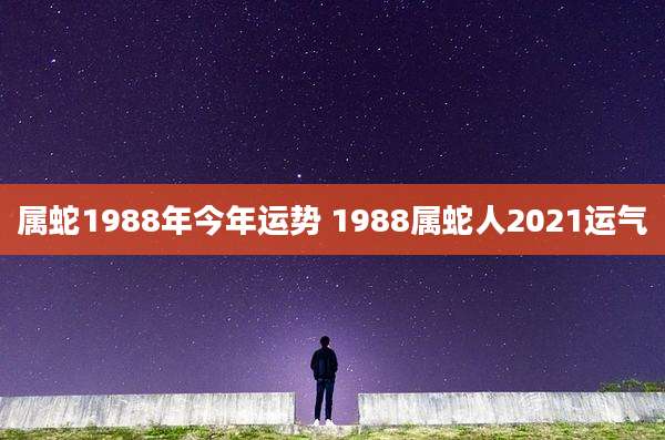 属蛇1988年今年运势 1988属蛇人2021运气