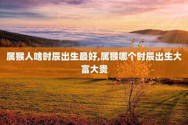 属猴人啥时辰出生最好,属猴哪个时辰出生大富大贵