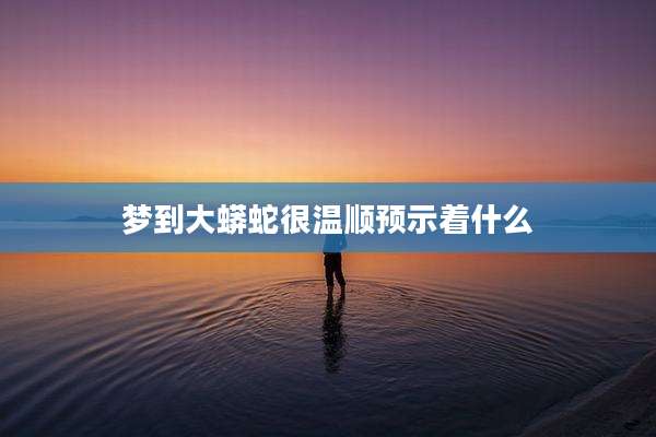 梦到大蟒蛇很温顺预示着什么