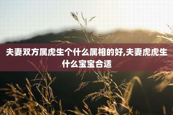 夫妻双方属虎生个什么属相的好,夫妻虎虎生什么宝宝合适