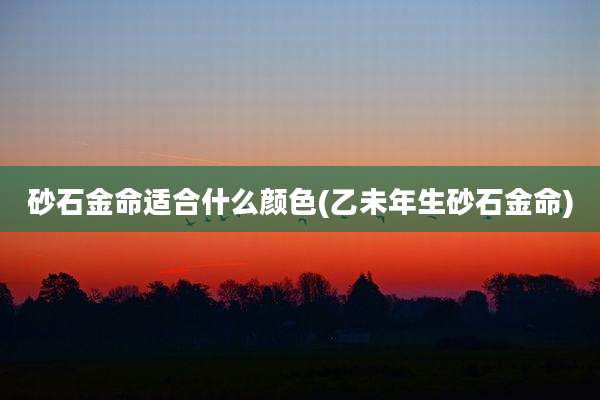 砂石金命适合什么颜色(乙未年生砂石金命)