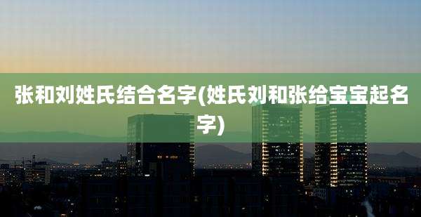 张和刘姓氏结合名字(姓氏刘和张给宝宝起名字)