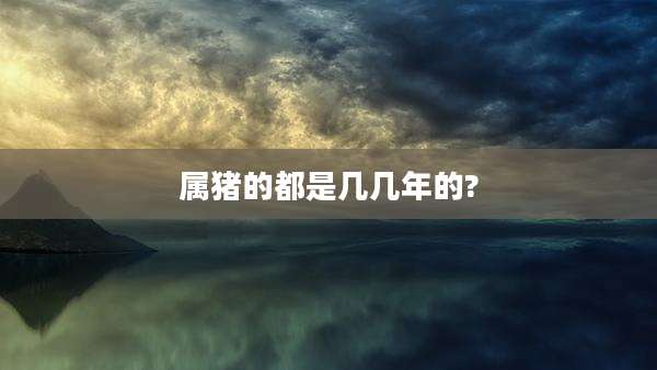 属猪的都是几几年的?