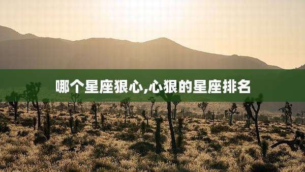 哪个星座狠心,心狠的星座排名