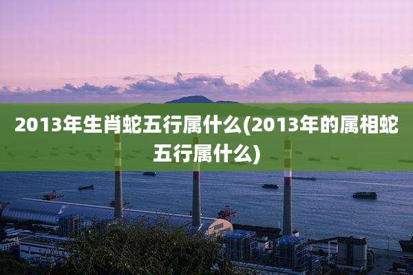 2013年生肖蛇五行属什么(2013年的属相蛇五行属什么)
