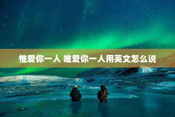 惟爱你一人 唯爱你一人用英文怎么说