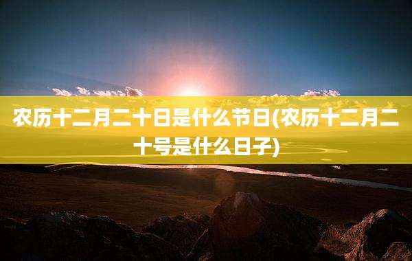 农历十二月二十日是什么节日(农历十二月二十号是什么日子)