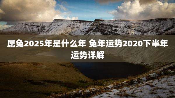 属兔2025年是什么年 兔年运势2020下半年运势详解