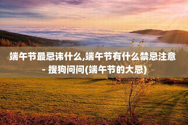 端午节最忌讳什么,端午节有什么禁忌注意 - 搜狗问问(端午节的大忌)