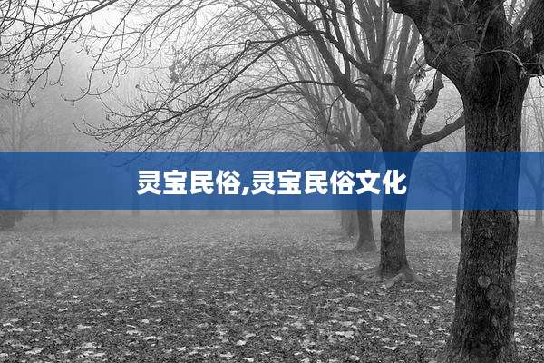 灵宝民俗,灵宝民俗文化
