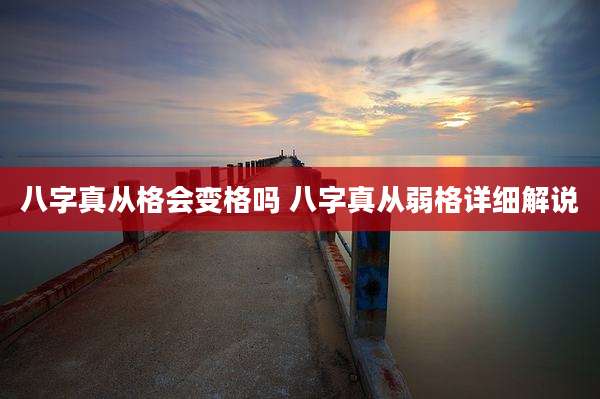 八字真从格会变格吗 八字真从弱格详细解说