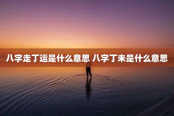 八字走丁运是什么意思 八字丁未是什么意思