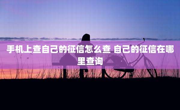 手机上查自己的征信怎么查 自己的征信在哪里查询