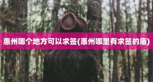 惠州哪个地方可以求签(惠州哪里有求签的庙)