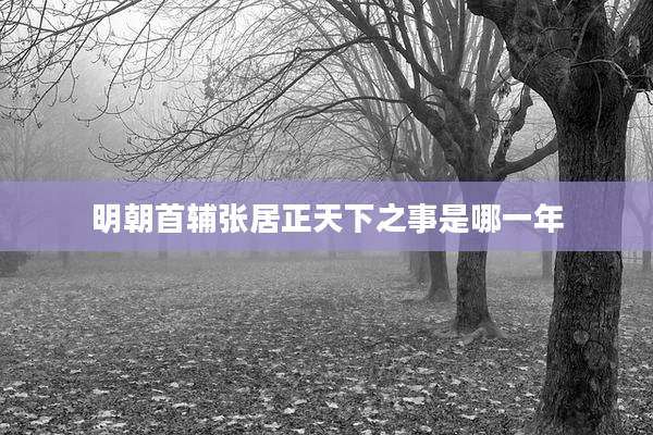 明朝首辅张居正天下之事是哪一年