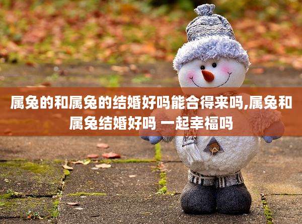 属兔的和属兔的结婚好吗能合得来吗,属兔和属兔结婚好吗 一起幸福吗