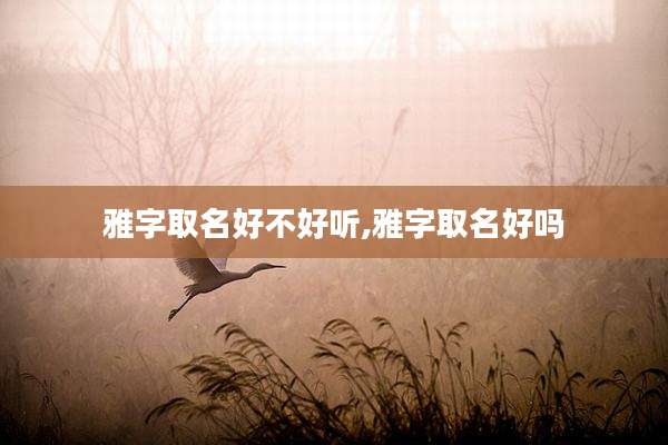 雅字取名好不好听,雅字取名好吗