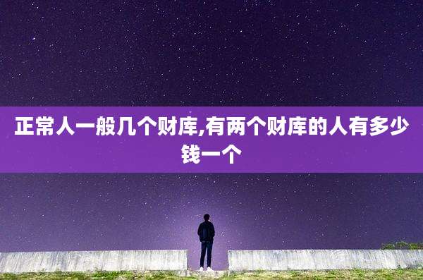 正常人一般几个财库,有两个财库的人有多少钱一个
