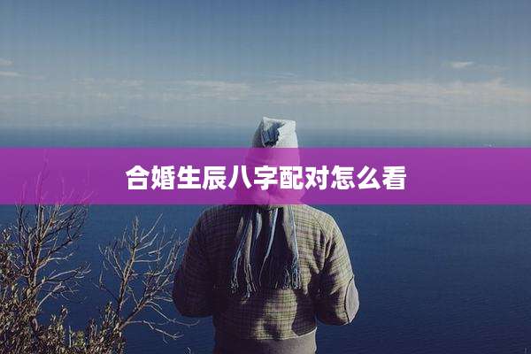 合婚生辰八字配对怎么看