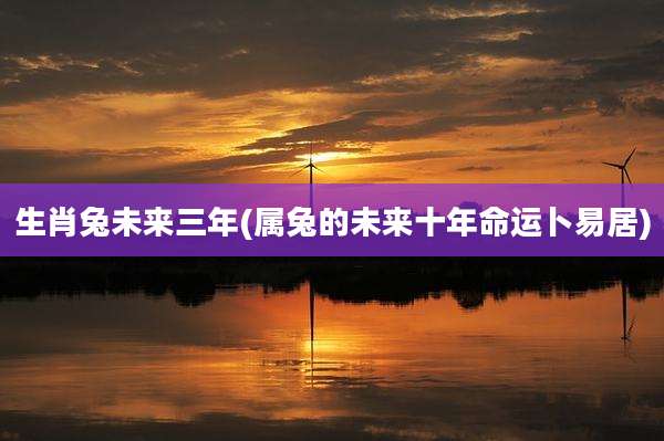 生肖兔未来三年(属兔的未来十年命运卜易居)