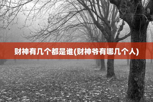 财神有几个都是谁(财神爷有哪几个人)