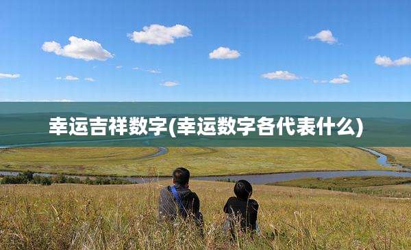幸运吉祥数字(幸运数字各代表什么)