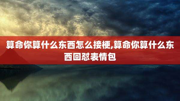 算命你算什么东西怎么接梗,算命你算什么东西回怼表情包