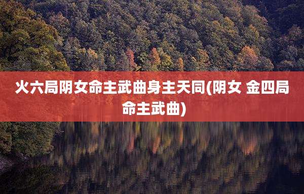 火六局阴女命主武曲身主天同(阴女 金四局 命主武曲)