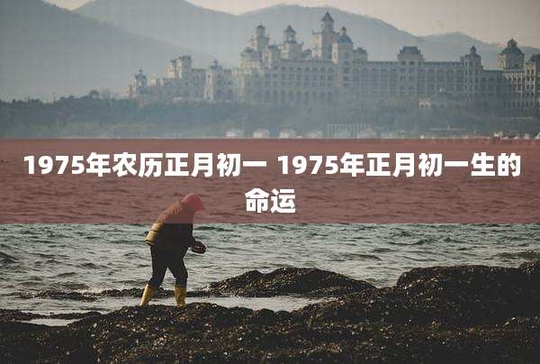 1975年农历正月初一 1975年正月初一生的命运